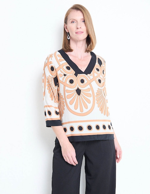 Blusa manga 3/4 para mujer