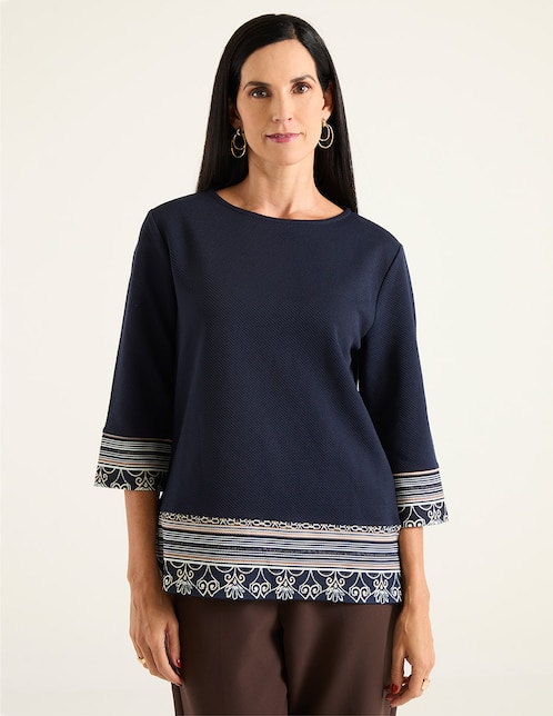 Blusa manga 3/4 para mujer