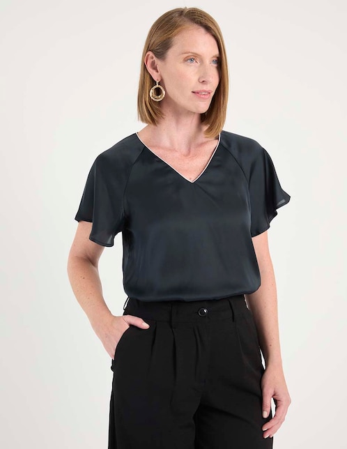 Blusa manga corta para mujer