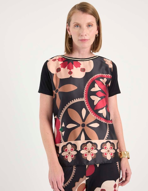 Blusa manga corta para mujer