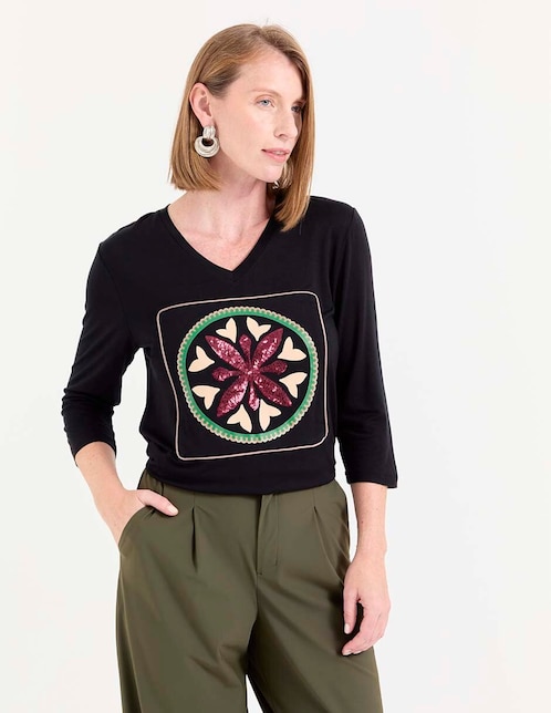 Blusa manga 3/4 para mujer 1