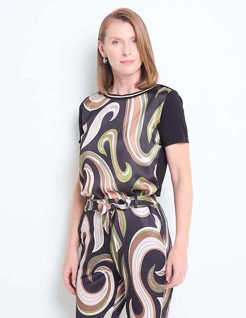 Blusa manga corta para mujer