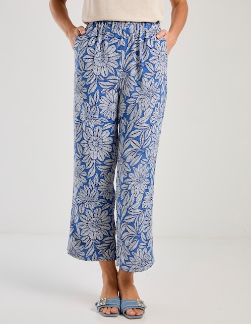 Pantalón coulotte regular para mujer