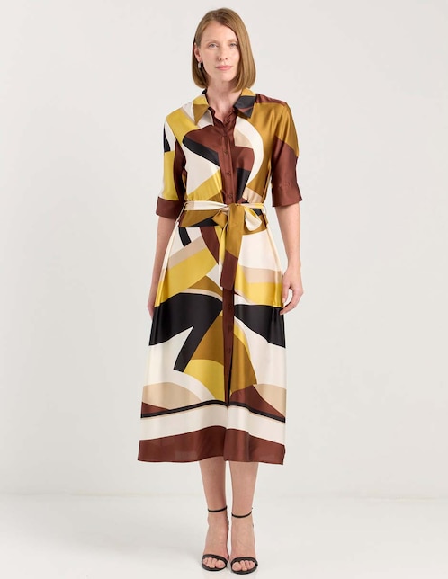 Vestido midi casual La Mode para mujer