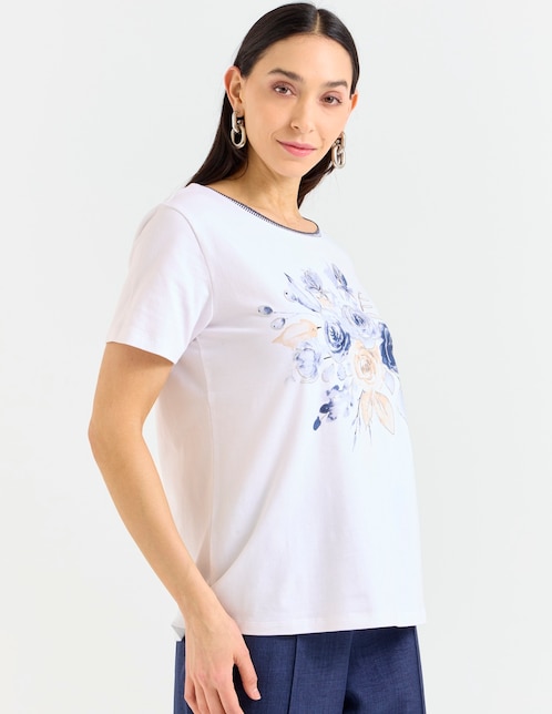 Playera manga corta cuello redondo para mujer 1