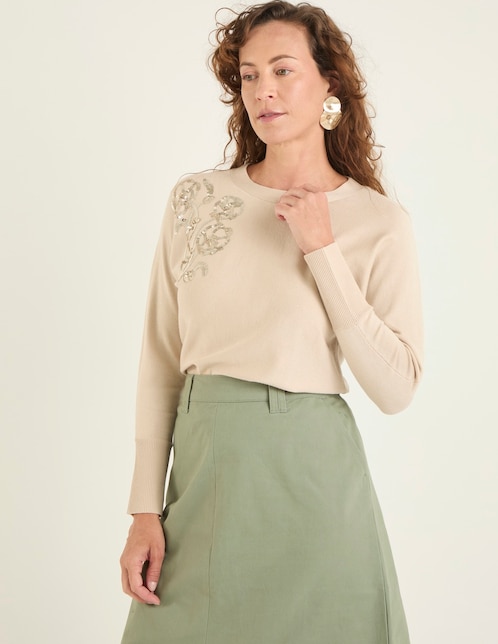 Suéter cuello redondo para mujer 1