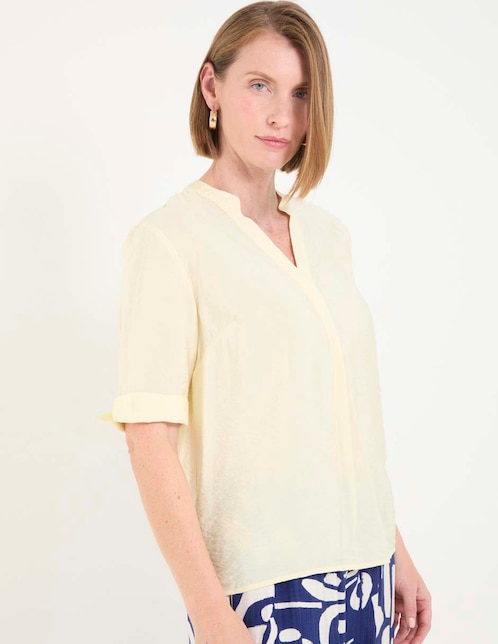 Blusa manga al codo para mujer