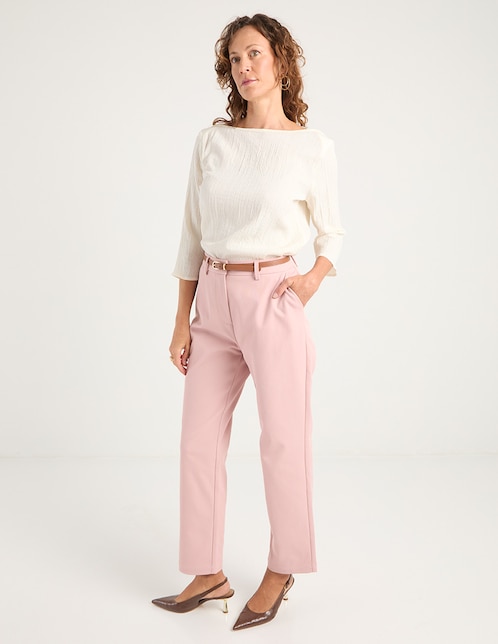 PANTALON LA MODE, 28, MALVA SUAVE LISO