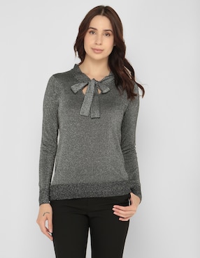 Suéter La Mode cuello con amarre para mujer