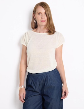 Playera manga corta La Mode cuello redondo para mujer