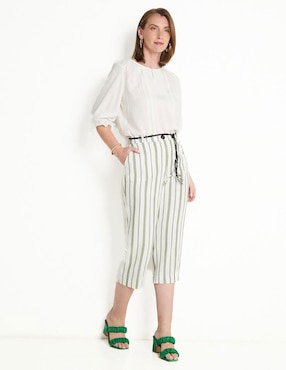 Pantalón capri slim para mujer