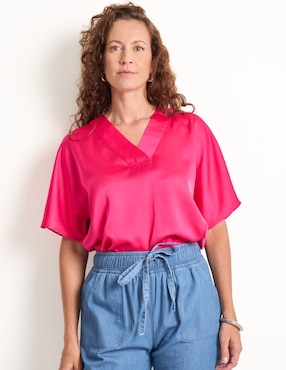 Blusa manga al codo para mujer