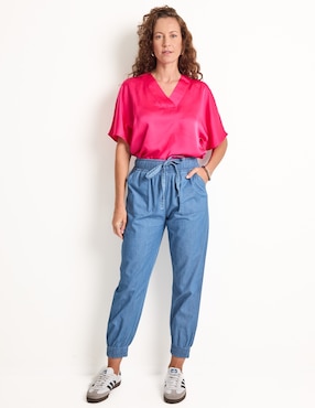 Blusa manga al codo para mujer