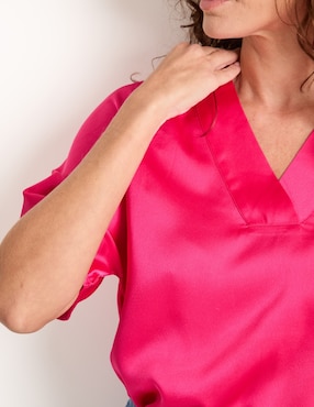 Blusa manga al codo para mujer