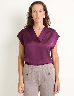 Blusa manga corta para mujer