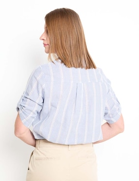 Blusa manga al codo para mujer