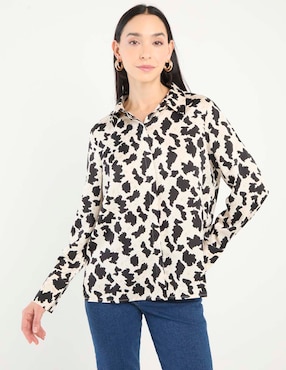 Blusa camisera manga larga para mujer