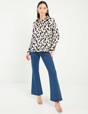 Blusa camisera manga larga para mujer