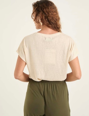 Playera manga corta La Mode cuello redondo para mujer