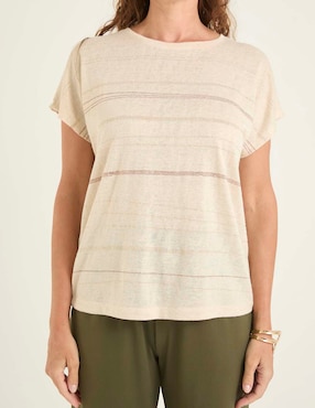 Playera manga corta La Mode cuello redondo para mujer