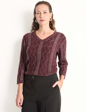 Suéter La Mode cuello V para mujer
