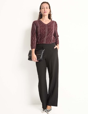 Suéter La Mode cuello V para mujer