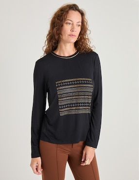 Blusa manga larga para mujer