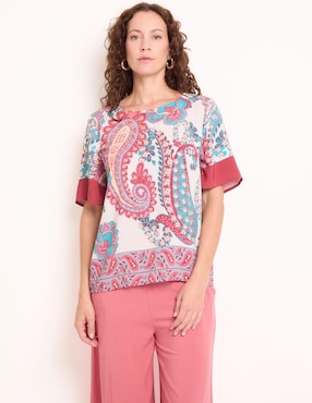 Blusa manga al codo para mujer