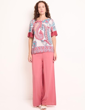 Blusa manga al codo para mujer