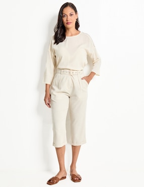 Pantalón capri La Mode straight para mujer