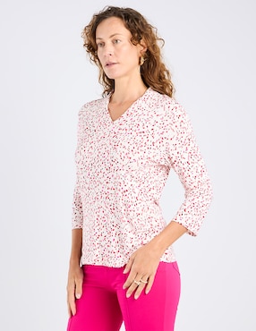 Blusa La Mode manga 3/4 para mujer