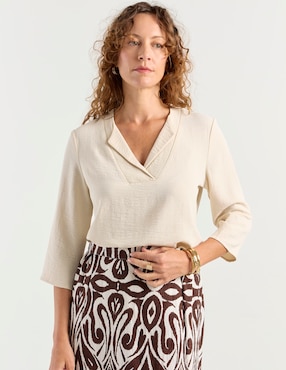 Blusa La Mode manga 3/4 para mujer