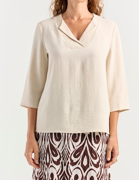 Blusa La Mode manga 3/4 para mujer