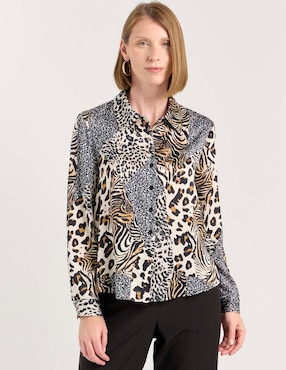 Blusa camisera La Mode manga larga para mujer