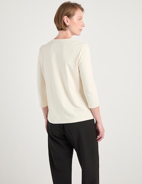 Blusa La Mode manga 3/4 para mujer