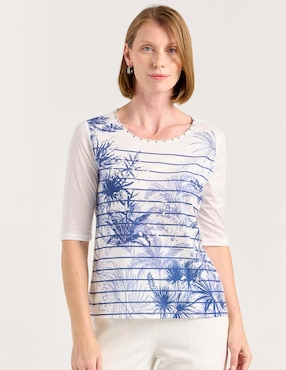 Blusa La Mode manga al codo para mujer