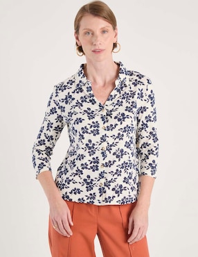 Blusa camisera La Mode manga 3/4 para mujer