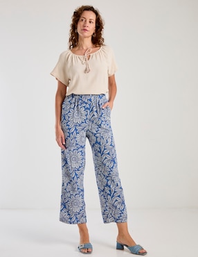 Pantalón coulotte regular para mujer