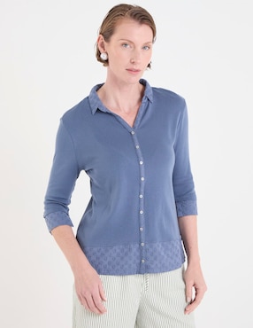 Blusa La Mode manga 3/4 para mujer