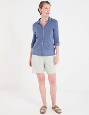 Blusa La Mode manga 3/4 para mujer