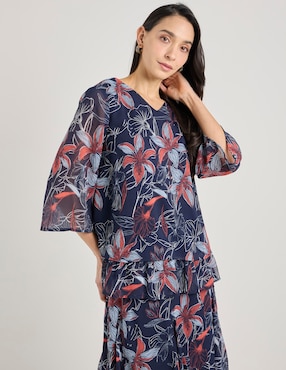 Blusa La Mode manga 3/4 para mujer