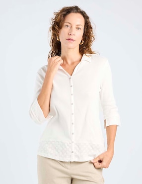Blusa camisera La Mode manga 3/4 para mujer