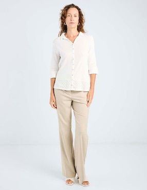 Blusa camisera La Mode manga 3/4 para mujer