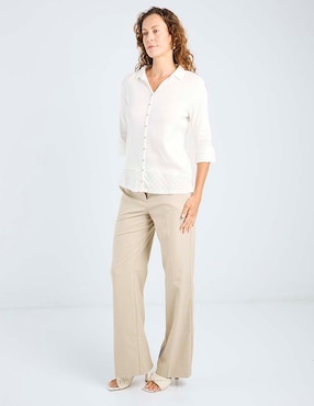 Blusa camisera La Mode manga 3/4 para mujer