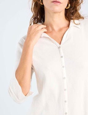 Blusa camisera La Mode manga 3/4 para mujer