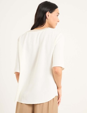 Blusa manga al codo para mujer