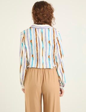 Blusa camisera La Mode manga larga para mujer