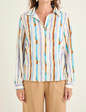 Blusa camisera La Mode manga larga para mujer