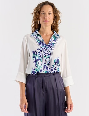 Blusa La Mode manga 3/4 para mujer
