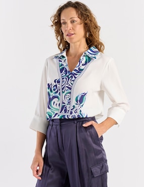 Blusa La Mode manga 3/4 para mujer